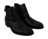 Dolce & Gabbana Elegant Derby Brogue Boots in Exotic Leather