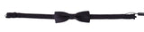 Dolce & Gabbana Stunning Gray Patterned Silk Bow Tie