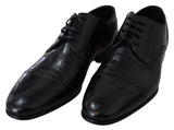 Dolce & Gabbana Elegant Black Leather Formal Derby Shoes