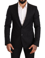 Dolce & Gabbana Elegant Martini Black Wool Suit