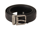 Dolce & Gabbana Elegant Black Leather Belt with Silver Buckle