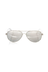 Frankie Morello Silver Metallic Men Sunglass