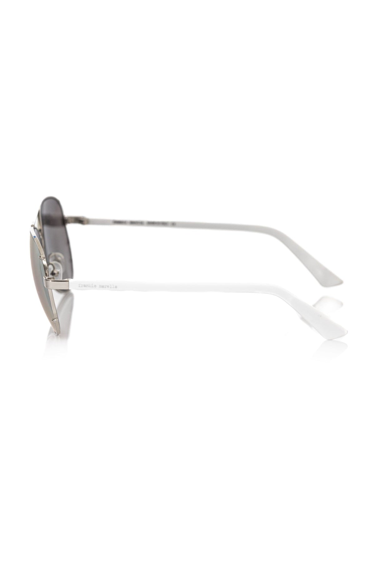 Frankie Morello Silver Metallic Men Sunglass