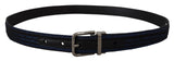 Dolce & Gabbana Elegant Blue Jacquard Leather Belt