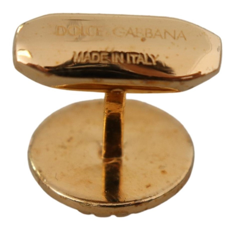 Dolce & Gabbana Elegant Gold Plated Brass Men's Cufflinks