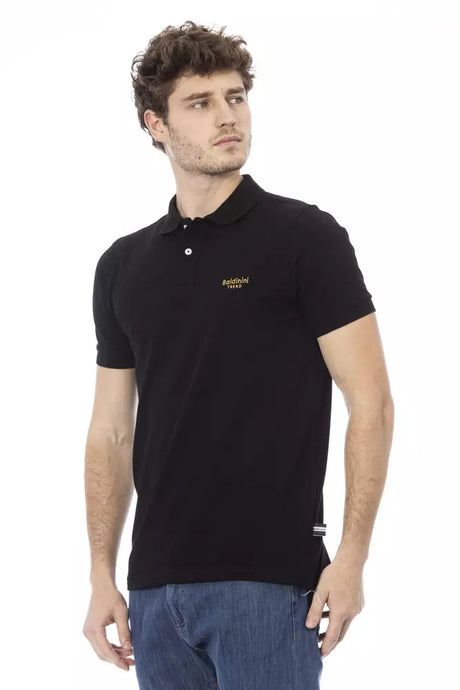 Baldinini Trend Black Cotton Men Polo Shirt