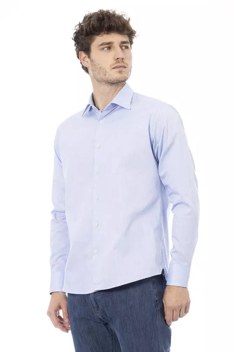 Baldinini Trend Light Blue Cotton Men Shirt