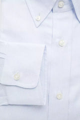 Robert Friedman Light Blue Cotton Men Shirt