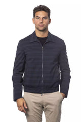 Verri Blue Wool Men Bomber Jacket