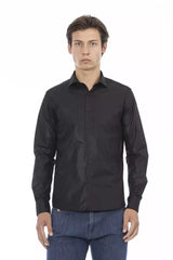 Baldinini Trend Black Polyester Men's Shirt