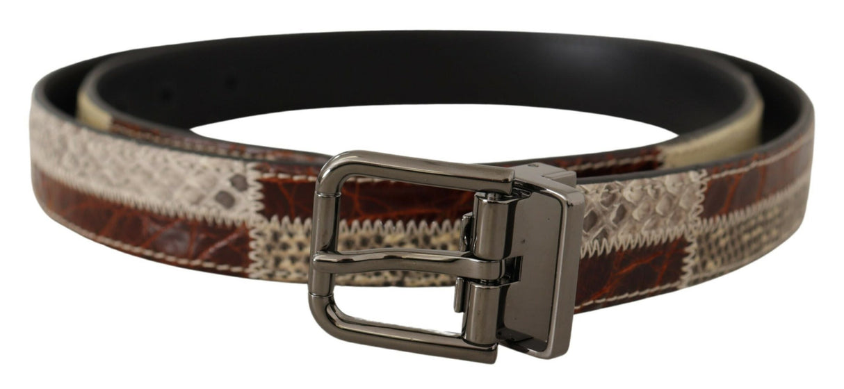 Dolce & Gabbana Multicolor Patchwork Snakeskin Belt