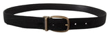 Dolce & Gabbana Elegant Grosgrain Leather Belt - Black