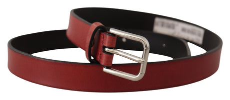 Dolce & Gabbana Elegant Maroon Italian Leather Belt