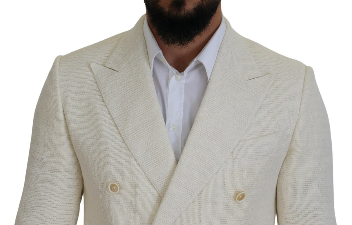 Dolce & Gabbana Elegant Off White Silk-Blend Suit