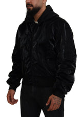 Dolce & Gabbana Elegant Black Bomber Hooded Jacket