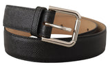 Dolce & Gabbana Sleek Black Authentic Leather Belt