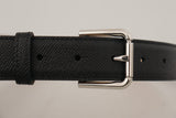 Dolce & Gabbana Sleek Black Authentic Leather Belt