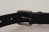 Dolce & Gabbana Elegant Black Leather Belt with Metal Buckle