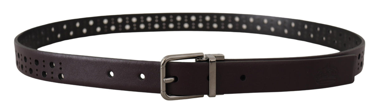 Dolce & Gabbana Elegant Dark Purple Leather Belt