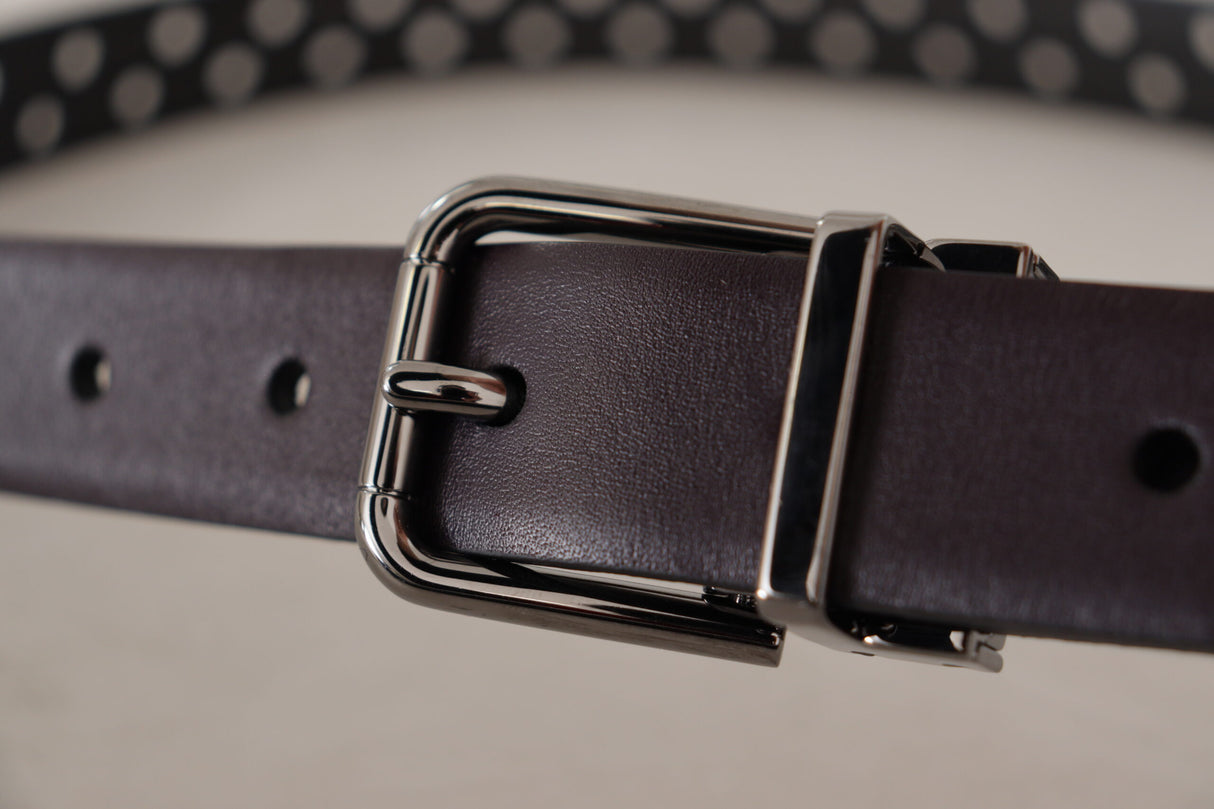 Dolce & Gabbana Elegant Dark Purple Leather Belt