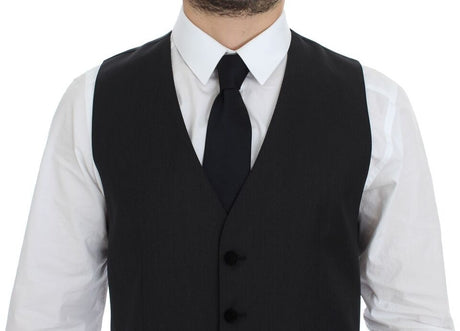 Dolce & Gabbana Elegant Gray Wool Dress Vest