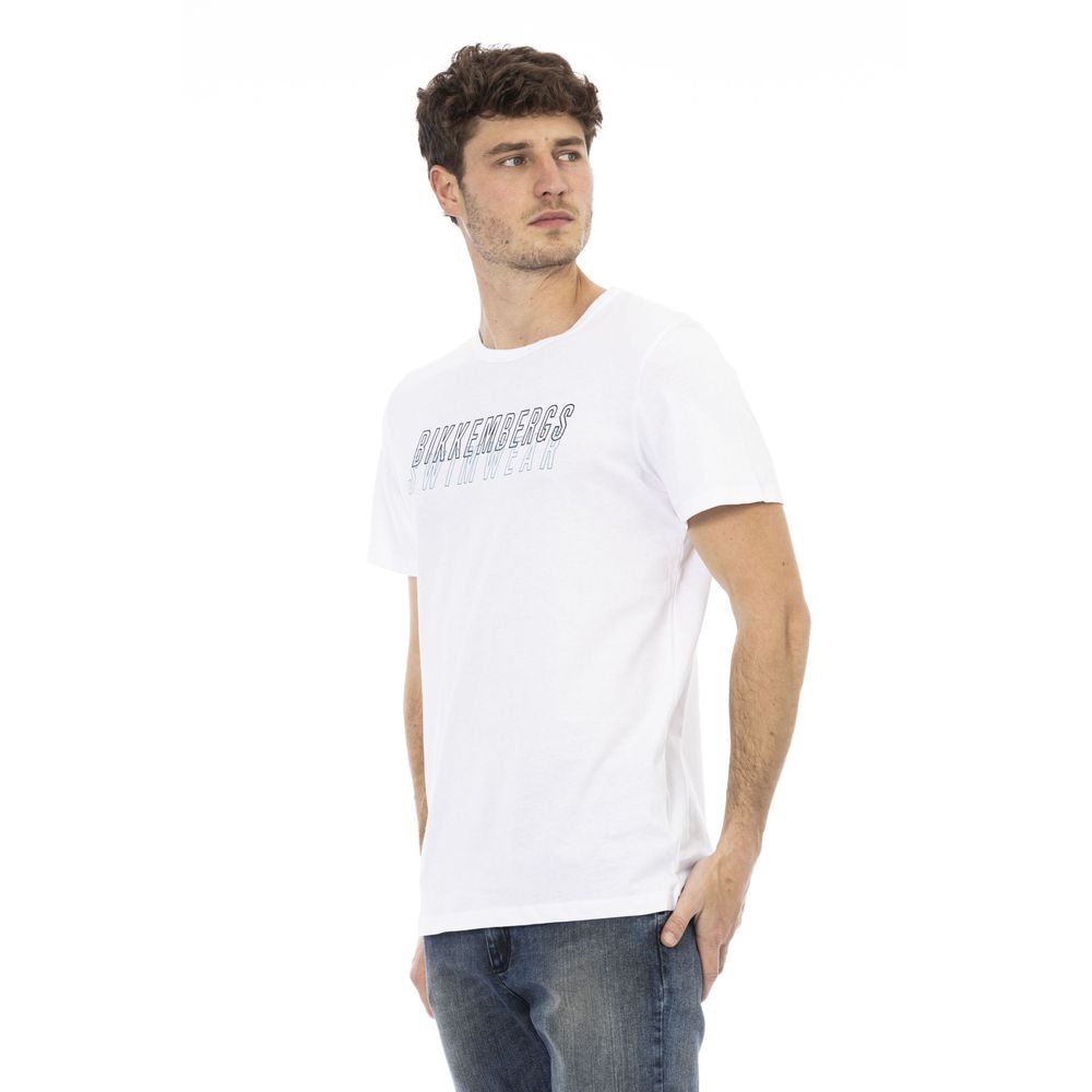 Bikkembergs White Cotton Men T-Shirt