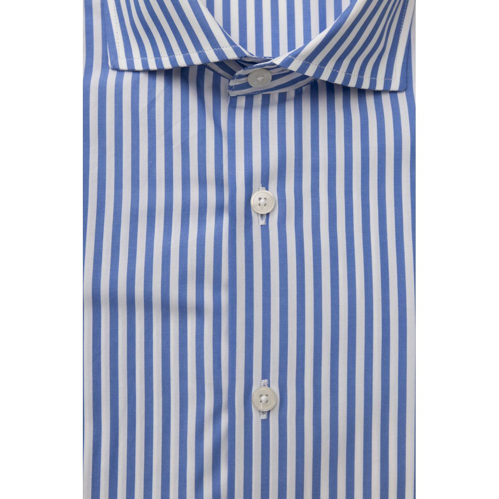 Bagutta Light Blue Cotton Men Shirt