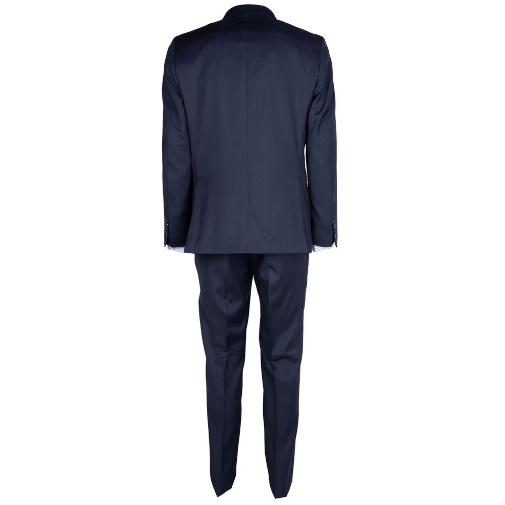 Made in Italy Blue Virgin Wool Men Suit