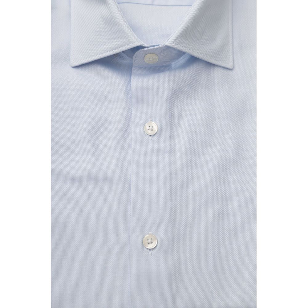 Bagutta Light Blue Cotton Men Shirt