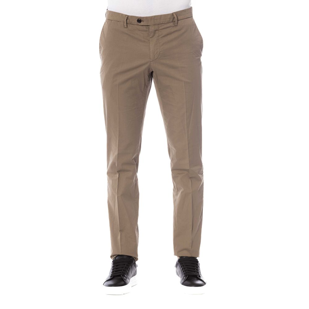 Trussardi Brown Cotton Men Trousers