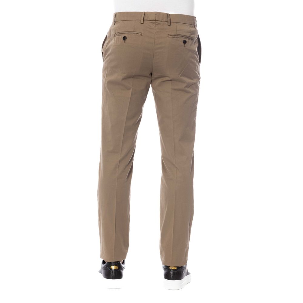 Trussardi Brown Cotton Men Trousers