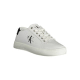 Calvin Klein Sleek White Lace-Up Sneakers with Logo Detail