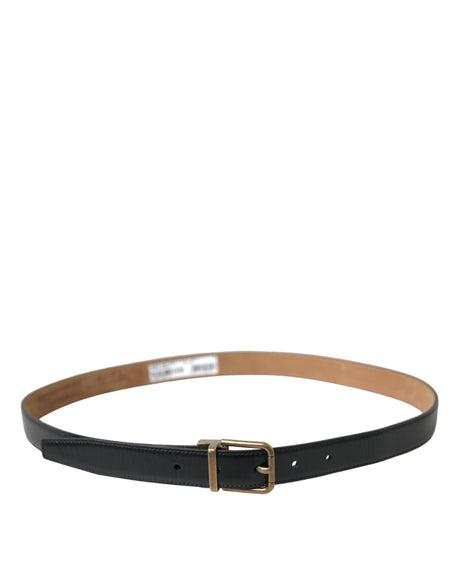 Dolce & Gabbana Elegant Black Calf Leather Belt