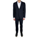 Aquascutum Blue Wool Mens Suit