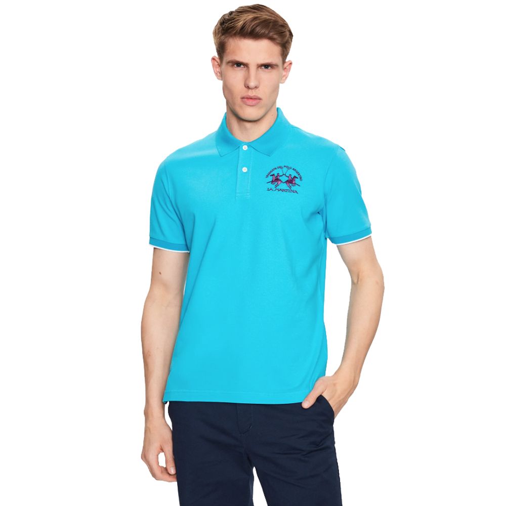 La Martina Elegant Stretch Cotton Pique Polo Shirt