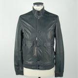 Emilio Romanelli Elegant Blue Leather Jacket for Men