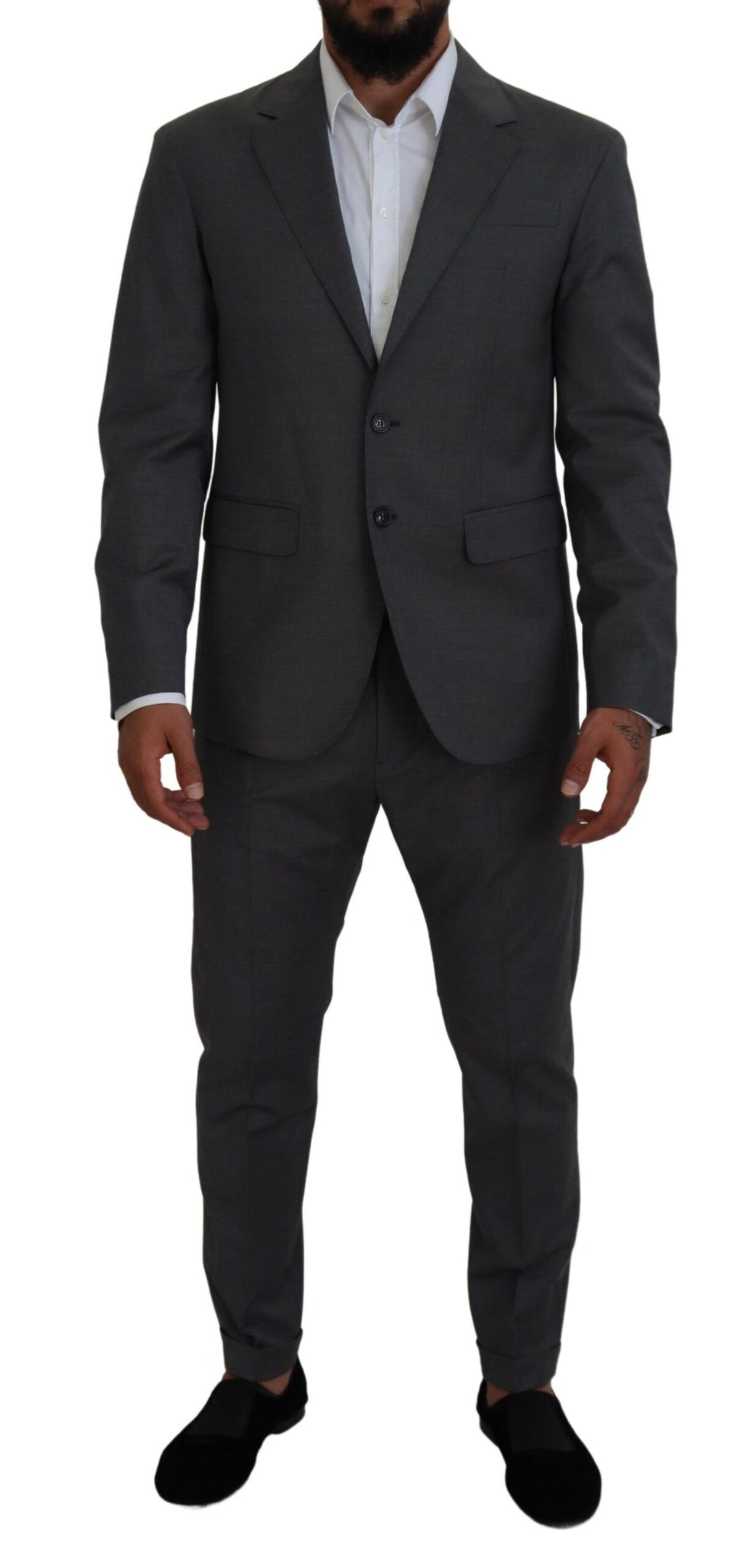 Dsquared² Gray Wool Single Breasted 2 Piece CIPRO Suit