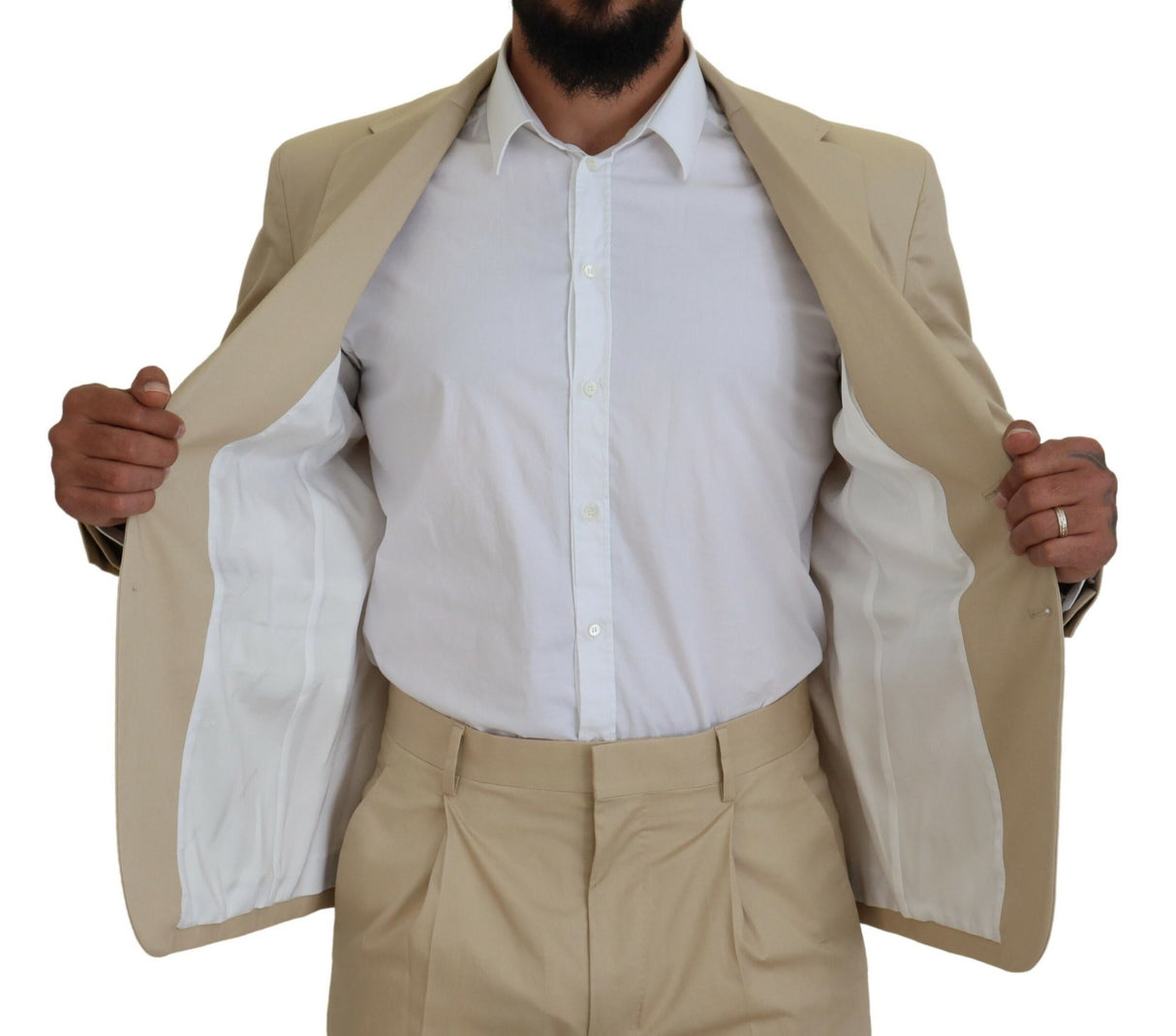 Dsquared² Beige Cotton Single Breasted 2 Piece CIPRO Suit