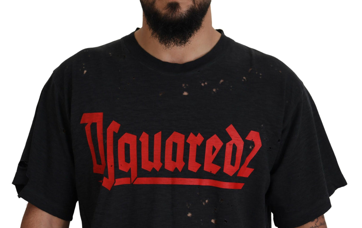 Dsquared² Black Cotton Short Sleeves Crewneck T-shirt