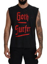 Dsquared² Black Cotton Sleeveless Crewneck Tank T-shirt