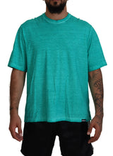 Dsquared² Light Green Cotton Linen Short Sleeves T-shirt