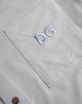 Dolce & Gabbana Light Blue Logo Cotton Collared Polo T-shirt