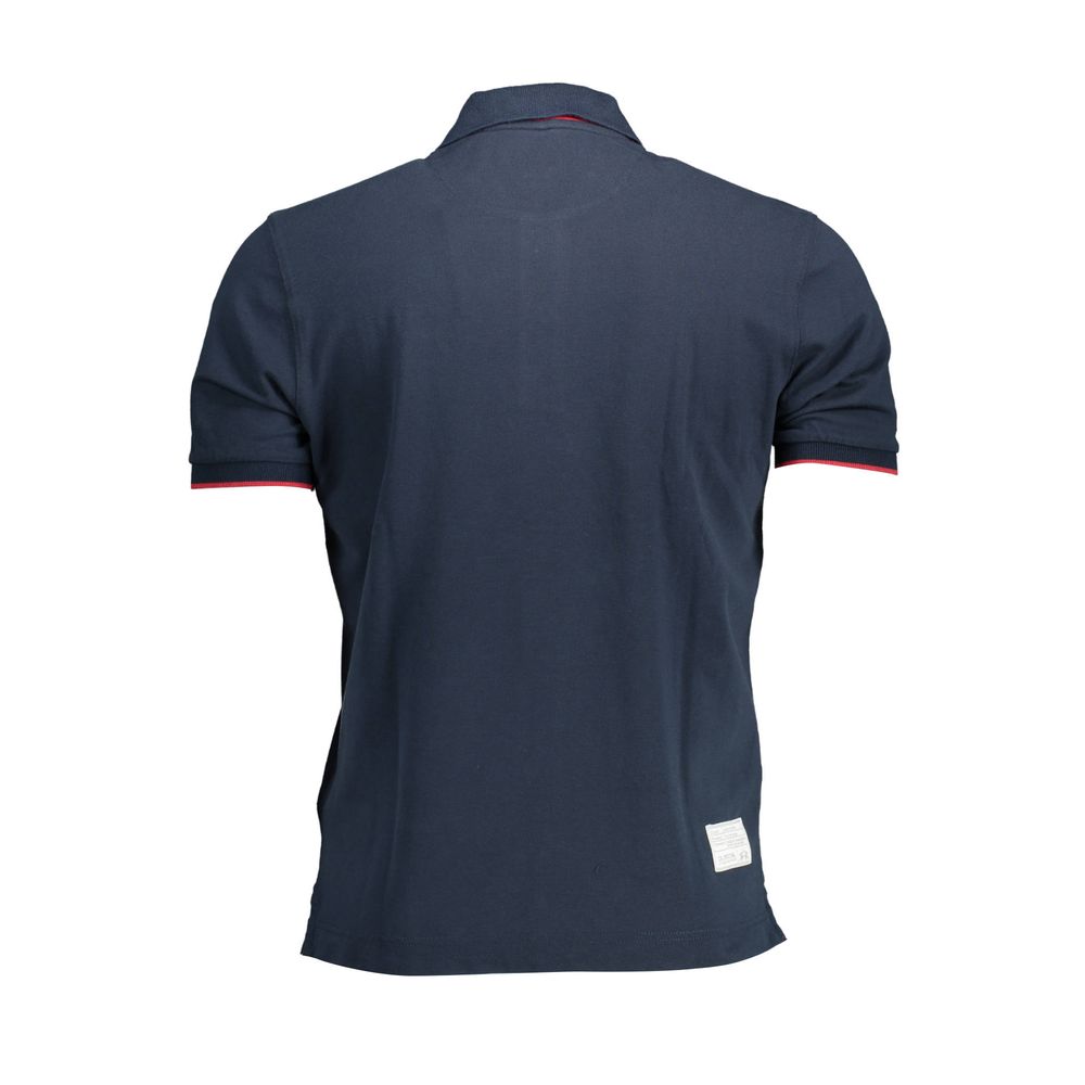 La Martina Blue Cotton Men Polo Shirt