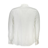 North Sails Elegant White Linen Long-Sleeved Shirt