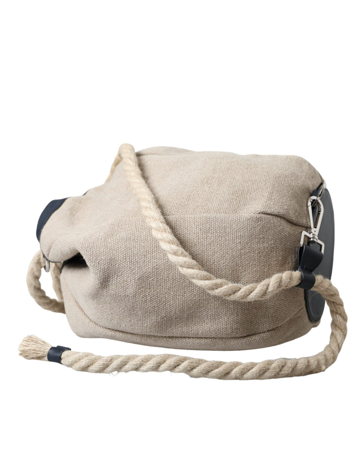 Dolce & Gabbana Beige Canvas Fabric Bucket Sack Pouch Purse Bag