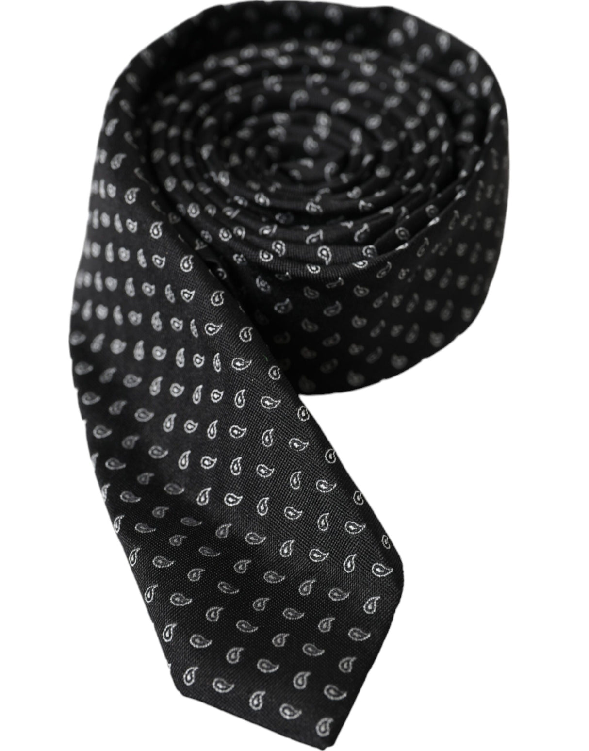 Dolce & Gabbana Black Jacquard Patterned Silk Adjustable Men Tie