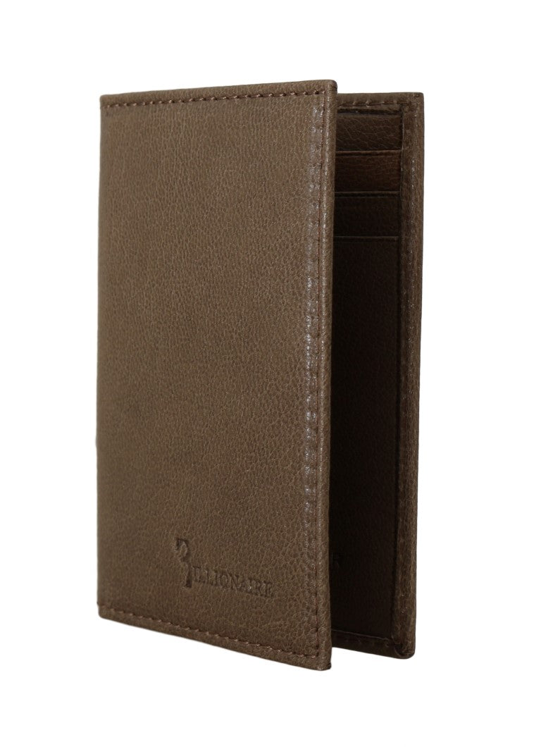 Billionaire Italian Couture Elegant Leather Men's Wallet in Brown