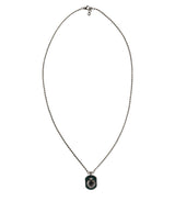 Dolce & Gabbana Sterling Silver 925 Chain Bar Gem Pendant Logo Necklace