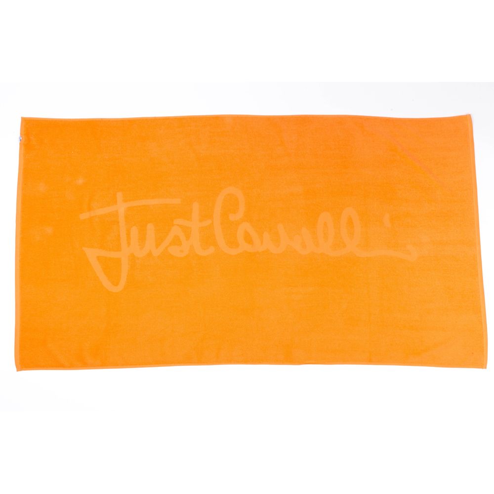 Just Cavalli Orange Cotton Men's Beach Towel