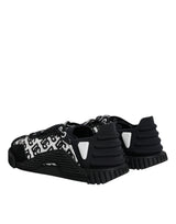 Dolce & Gabbana Black Logo Lace Up Low Top NS1 Sneakers Shoes